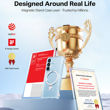 MagSafe tok Samsung Galaxy S26-hoz, Torras, Ostand Slim, Átlátszó