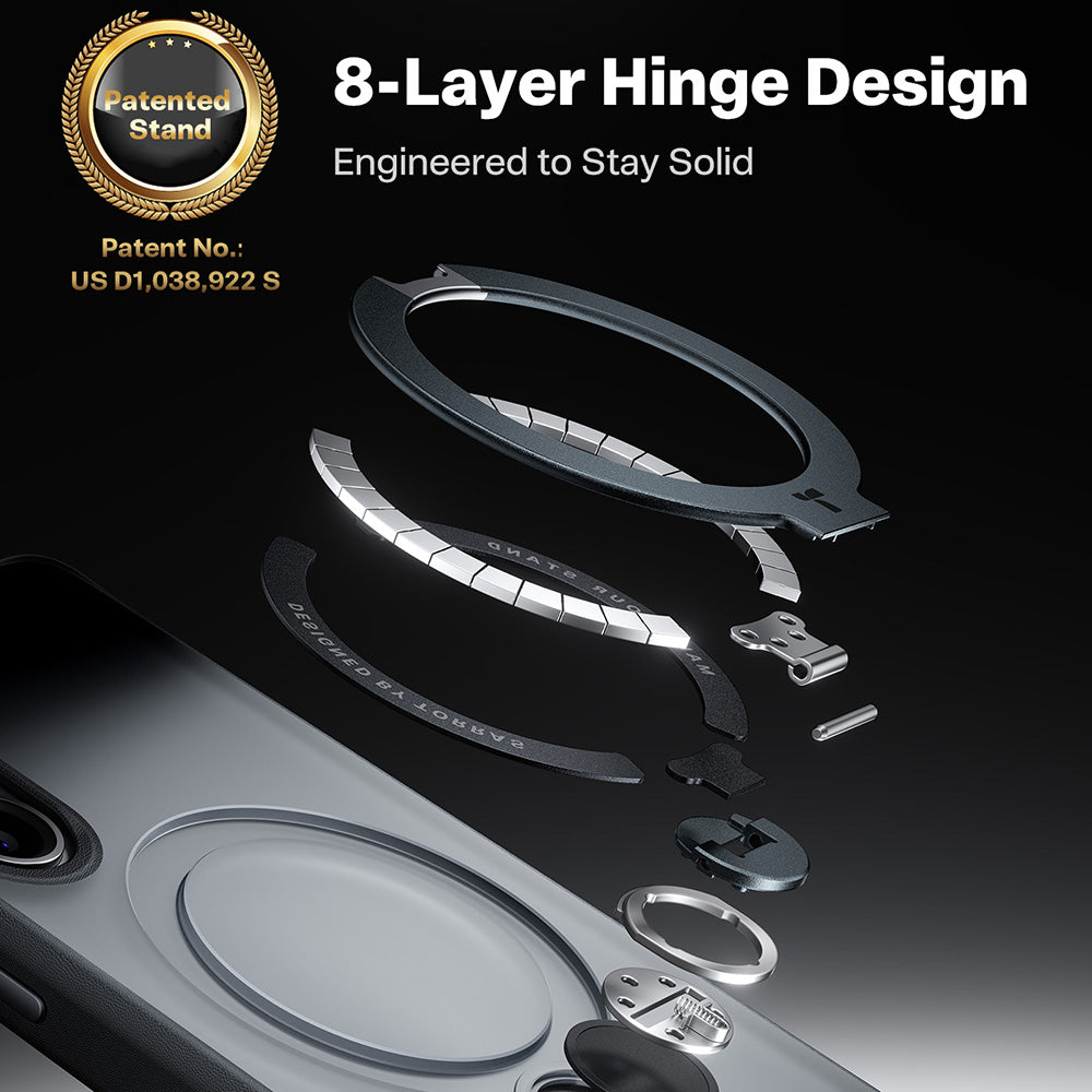 MagSafe Case for Samsung Galaxy S26 S942, Torras, Ostand Spin, Black