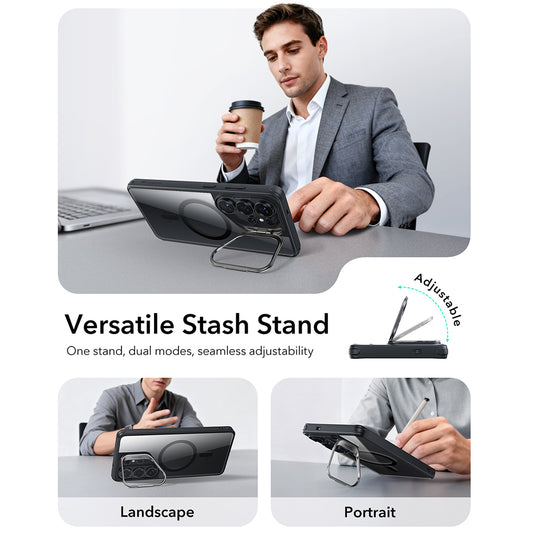 MagSafe tok Samsung Galaxy S26 Ultra-hoz, ESR, Classic Hybrid Kickstand, Átlátszó Fekete