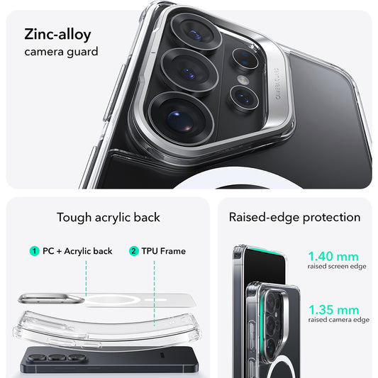 MagSafe tok Samsung Galaxy S26 Ultra-hoz, ESR, Classic Hybrid Kickstand, Átlátszó