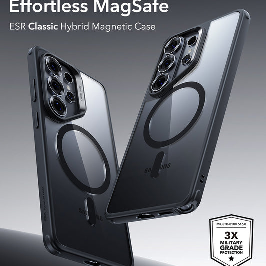 MagSafe tok Samsung Galaxy S26 Ultra-hoz, ESR, Classic Hybrid, Átlátszó Fekete