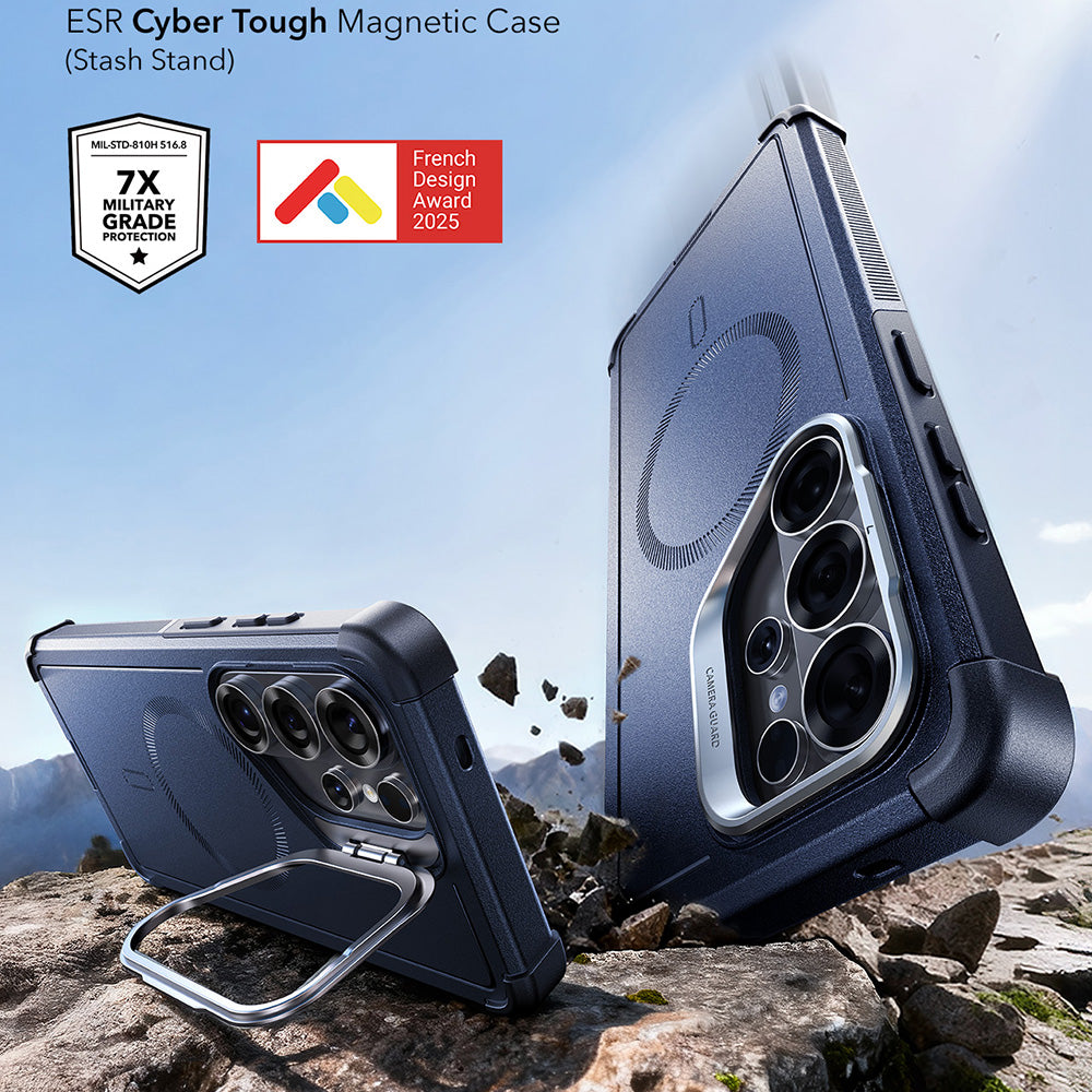 MagSafe tok Samsung Galaxy S26 Ultra-hoz, ESR, Cyber Armor Kickstand, Kék