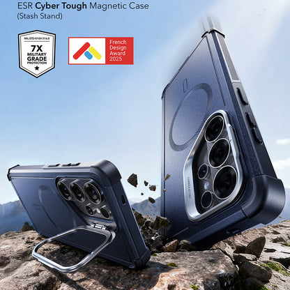 MagSafe tok Samsung Galaxy S26 Ultra-hoz, ESR, Cyber Armor Kickstand, Kék