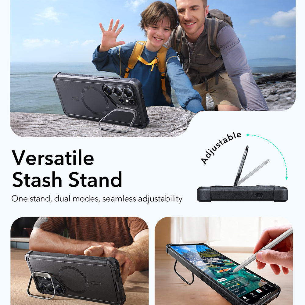 MagSafe tok Samsung Galaxy S26 Ultra-hoz, ESR, Cyber Armor Kickstand, Kék