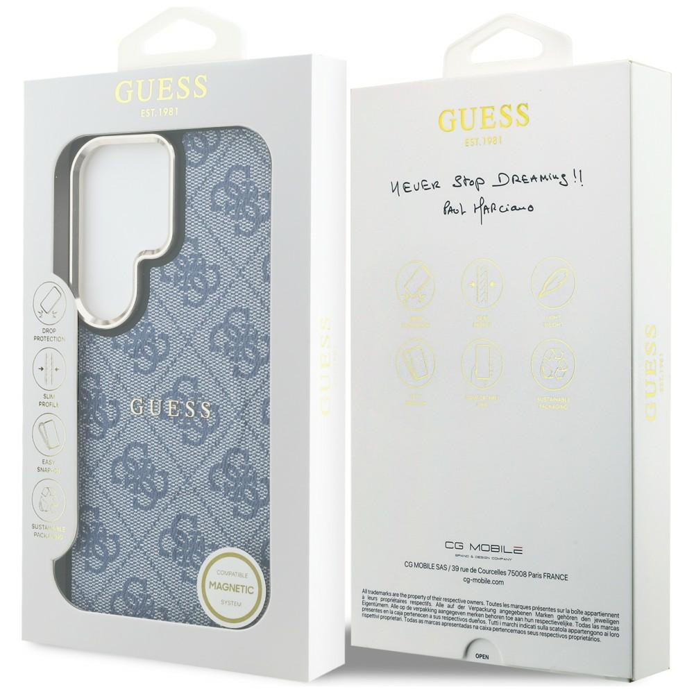 MagSafe tok Samsung Galaxy S26 Ultra S948-hez, Guess, 4G Embossed Ring, Kék