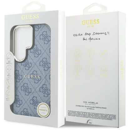 MagSafe tok Samsung Galaxy S26 Ultra S948-hez, Guess, 4G Embossed Ring, Kék