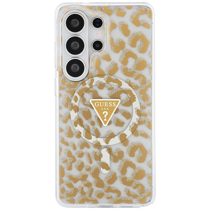 MagSafe Case for Samsung Galaxy S26 Ultra S948, Guess, IML Leopard Pattern, Brown