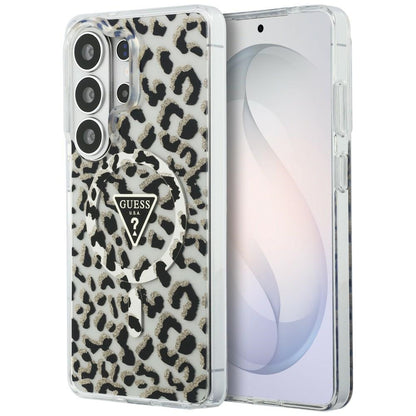 MagSafe Case for Samsung Galaxy S26 Ultra S948, Guess, IML Leopard Pattern, Black