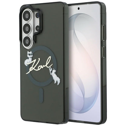 MagSafe tok Samsung Galaxy S26 Ultra S948-hez, Karl Lagerfeld, IML Choupette Karl Script Logo, Fekete