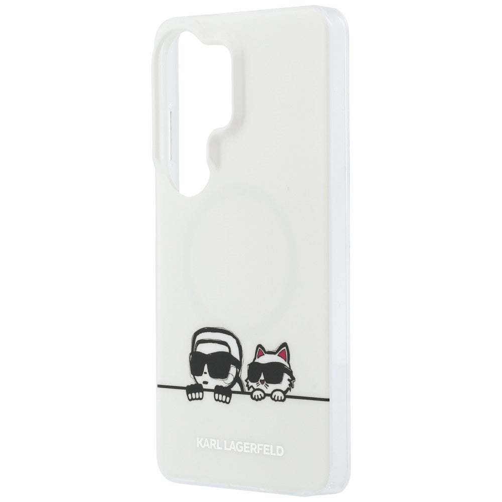 MagSafe tok Samsung Galaxy S26 Ultra S948-hez, Karl Lagerfeld, IML Karl & Choupette Peekaboo Logo, Fehér