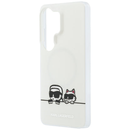 MagSafe tok Samsung Galaxy S26 Ultra S948-hez, Karl Lagerfeld, IML Karl & Choupette Peekaboo Logo, Fehér