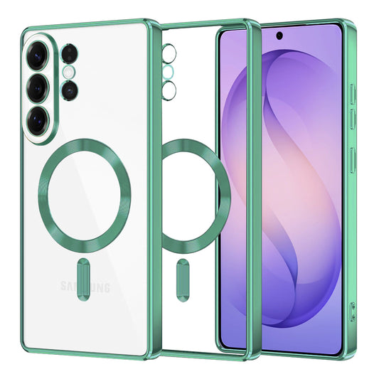 MagSafe tok Samsung Galaxy S26 Ultra-hoz, Techsuit, Luxury Crystal, Világoszöld