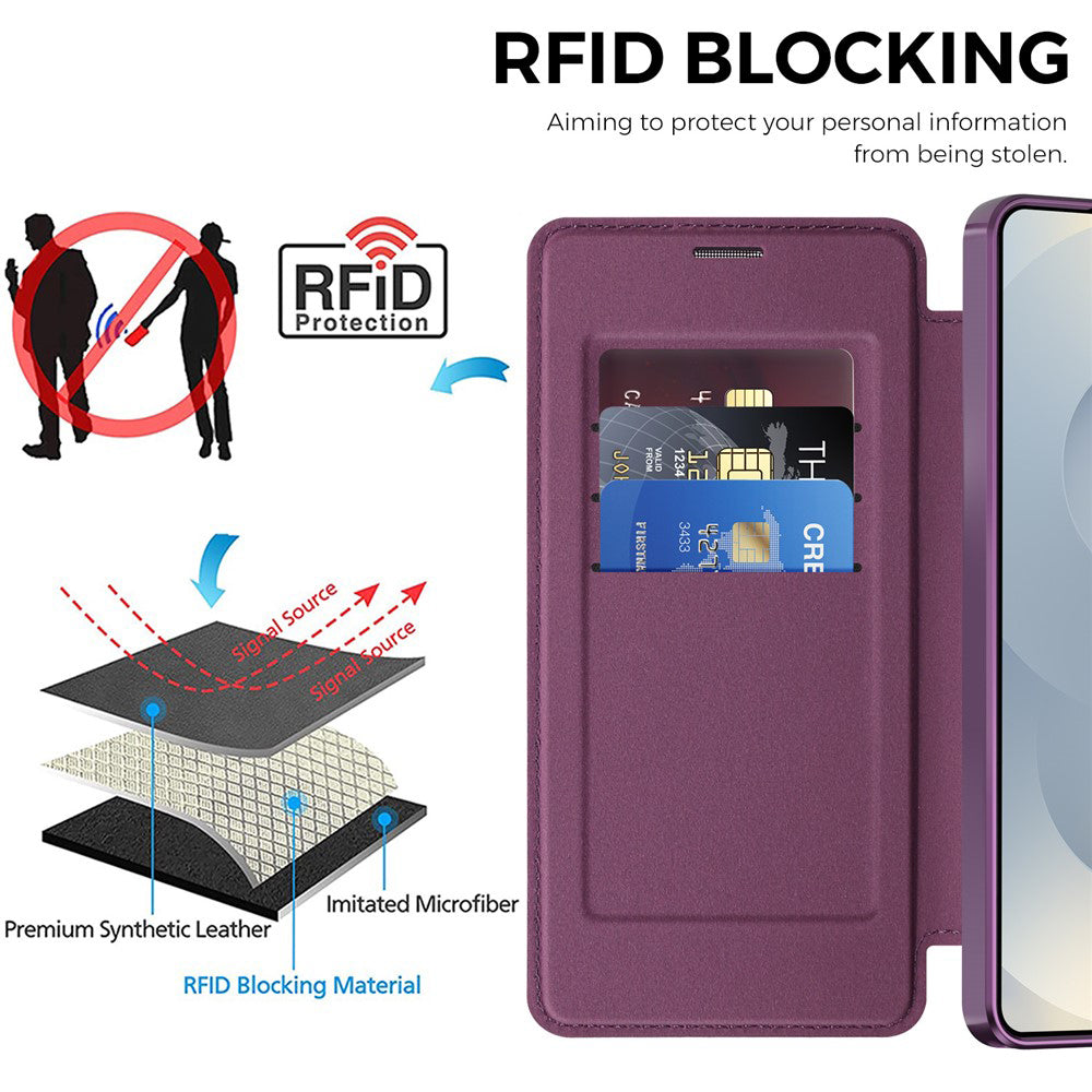 MagSafe Case for Samsung Galaxy S26 Ultra S948, Techsuit, SmartMag Book, Purple
