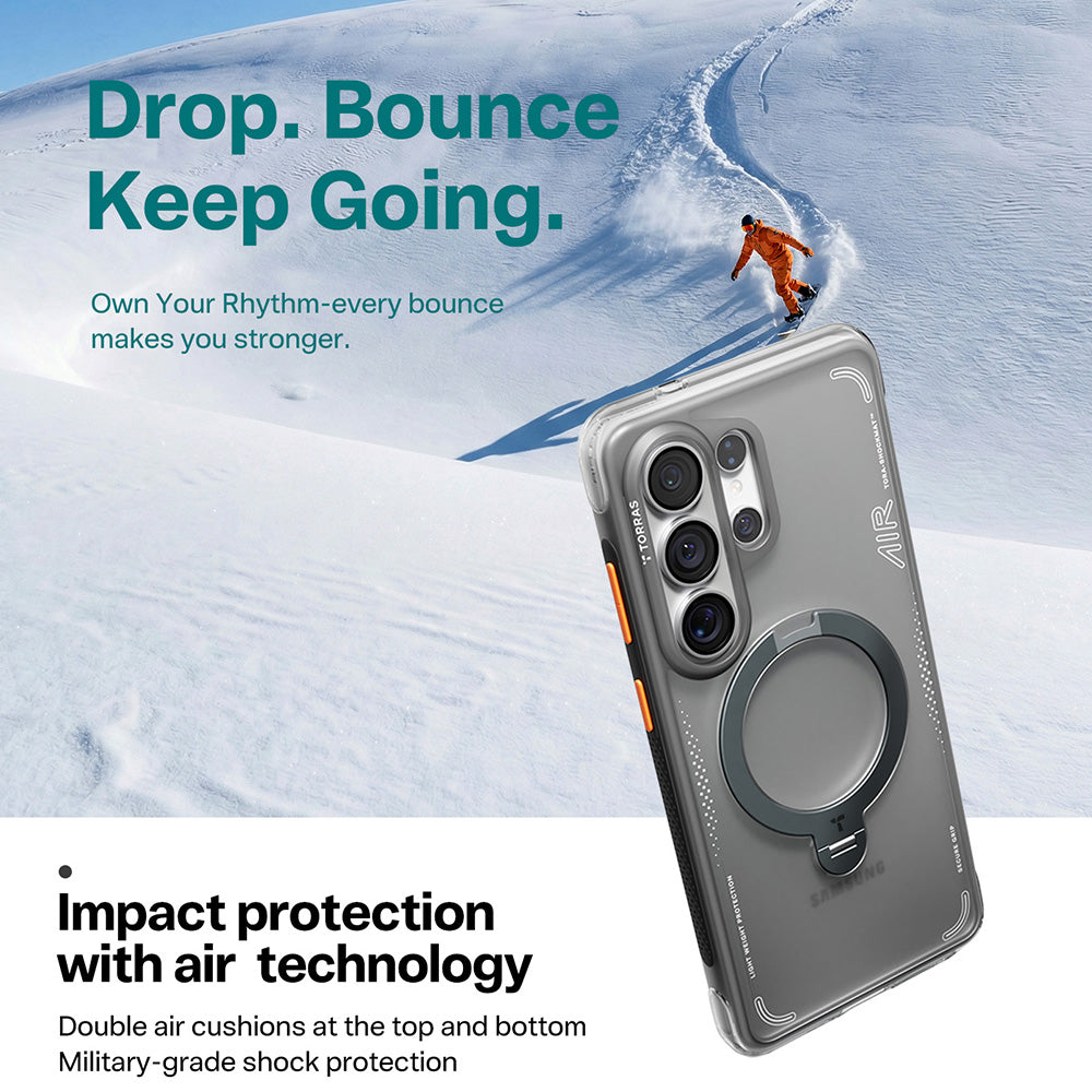 MagSafe Case for Samsung Galaxy S26 Ultra, Torras, Ostand Spin Air, Gray