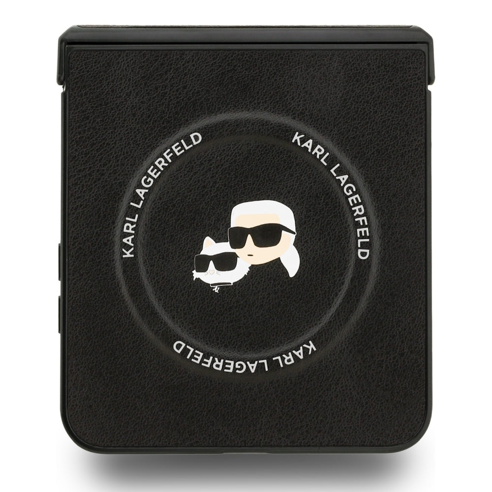 MagSafe tok Samsung Galaxy Z Flip7 F766-hoz, Karl Lagerfeld, Karl & Choupette Pins, Fekete