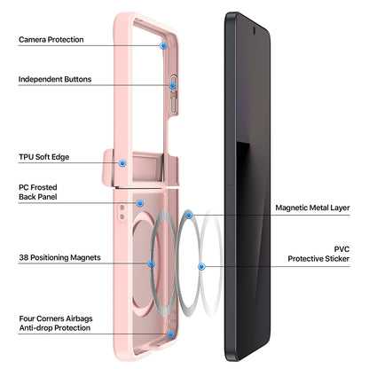 MagSafe tok Samsung Galaxy Z Flip8 F776-hez, DUX DUCIS, Yind, Világos rózsaszín