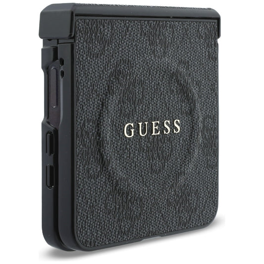 MagSafe tok Samsung Galaxy Z Flip8 F776-hez, Guess, 4G Leather Classic, Fekete