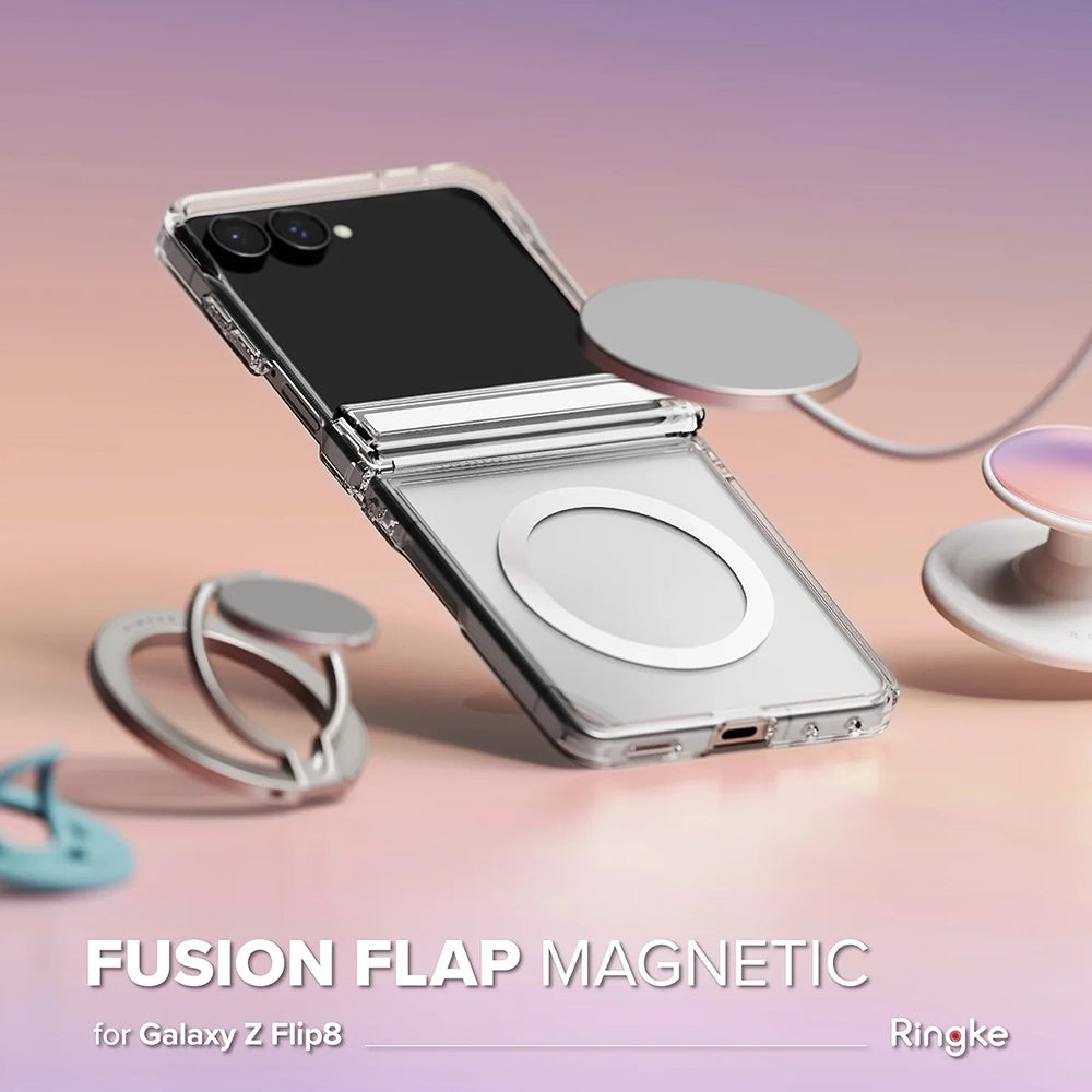 MagSafe tok Samsung Galaxy Z Flip8 F776-hez, Ringke, Fusion Flap, Átlátszó