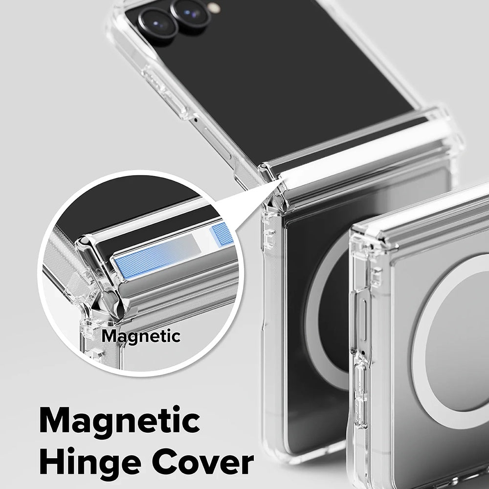 MagSafe tok Samsung Galaxy Z Flip8 F776-hez, Ringke, Fusion Flap, Átlátszó