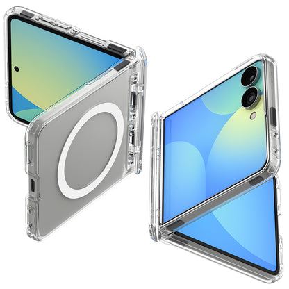 MagSafe tok Samsung Galaxy Z Flip8 F776-hez, Spigen, Ultra Hybrid Pro, Átlátszó Fehér ACS11524