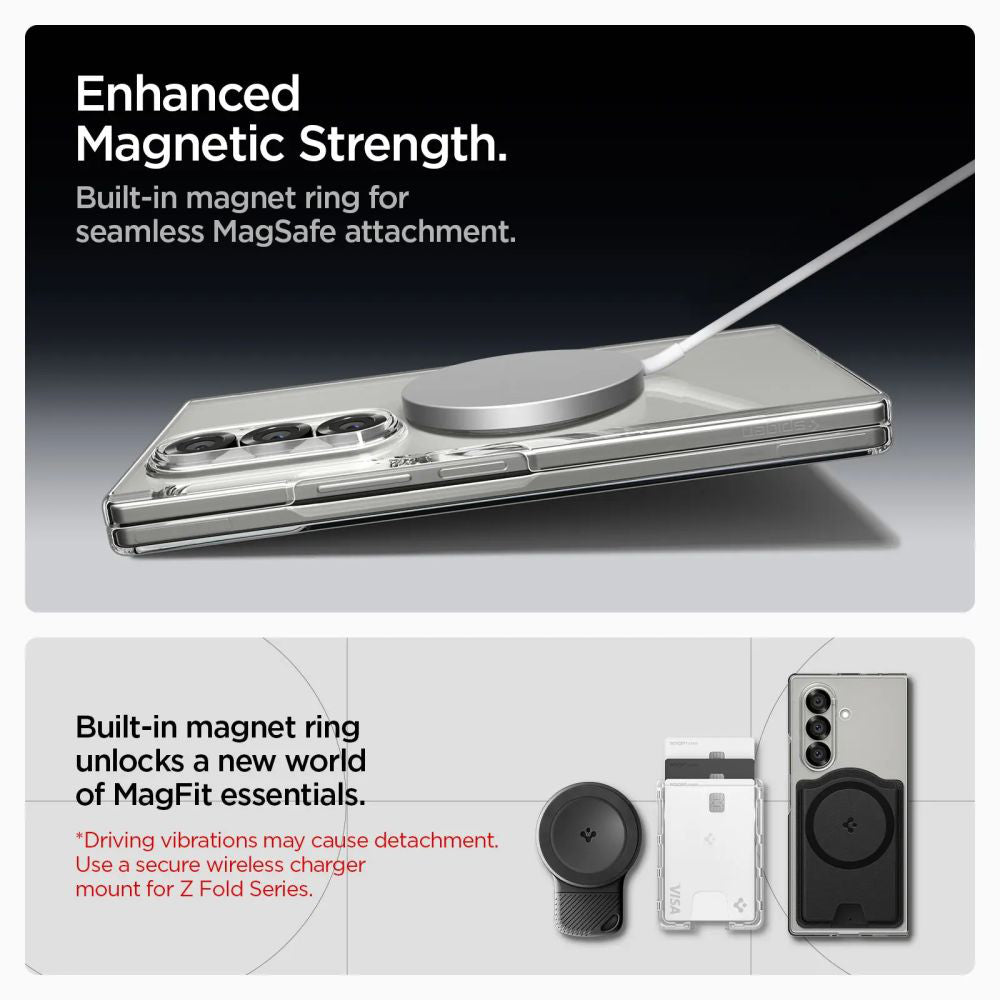 MagSafe tok Samsung Galaxy Z Fold7 F966-hoz, Spigen, Air Skin, Átlátszó