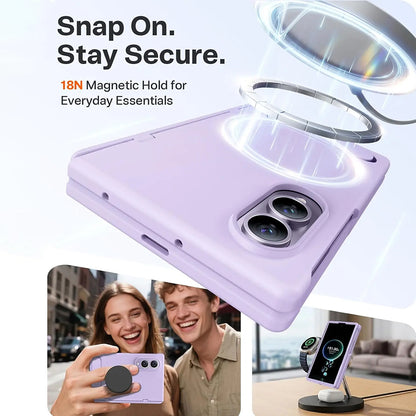 MagSafe Case for Samsung Galaxy Z Fold8 F971, Torras, Ostand L1 Guardian, Light Purple