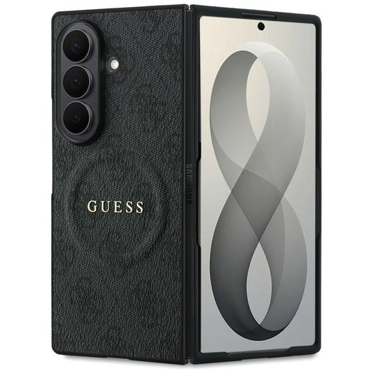 MagSafe tok Samsung Galaxy Z Fold8 Ultra F976-hez, Guess, 4G Leather Classic, Fekete