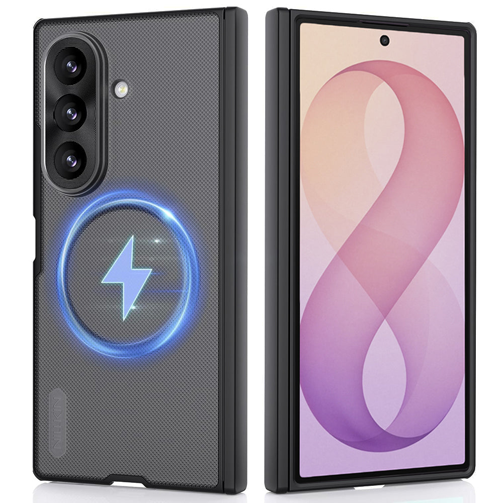 MagSafe tok Samsung Galaxy Z Fold8 Ultra F976-hez, Nillkin, Super Frosted Shield, Fekete Áttetsző