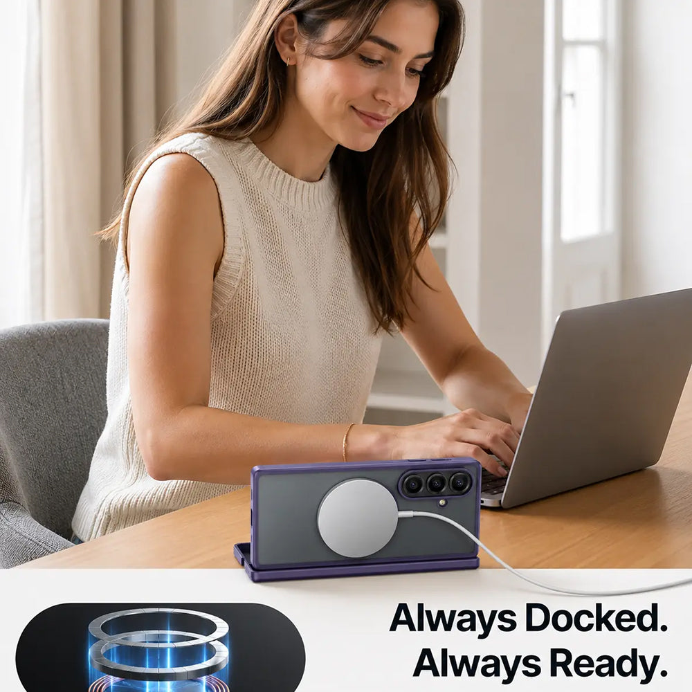 MagSafe tok Samsung Galaxy Z Fold8 Ultra F976-hez, Torras, Guardian, Sötétlila