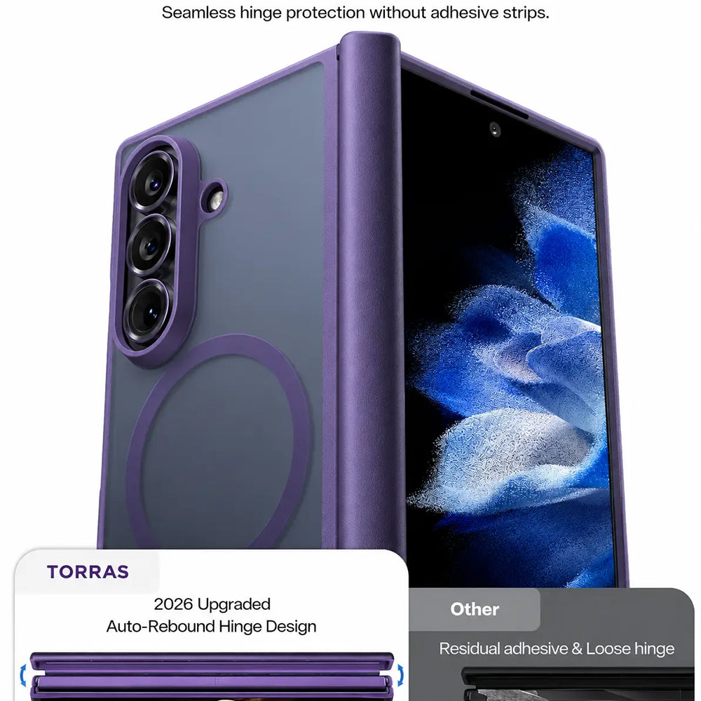 MagSafe tok Samsung Galaxy Z Fold8 Ultra F976-hez, Torras, Guardian, Sötétlila