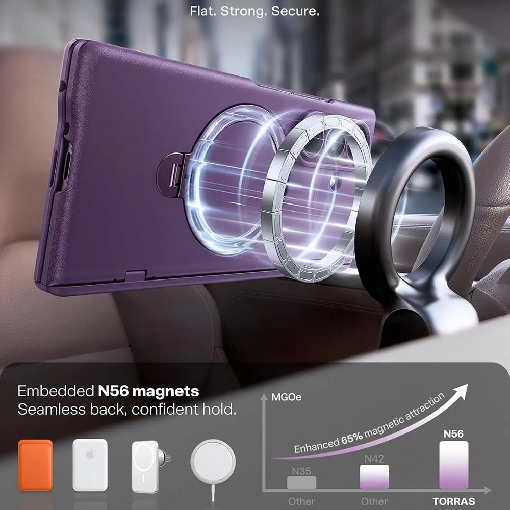 MagSafe Case for Samsung Galaxy Z Fold8 Ultra F976, Torras, Ostand Q3 Spin, Purple