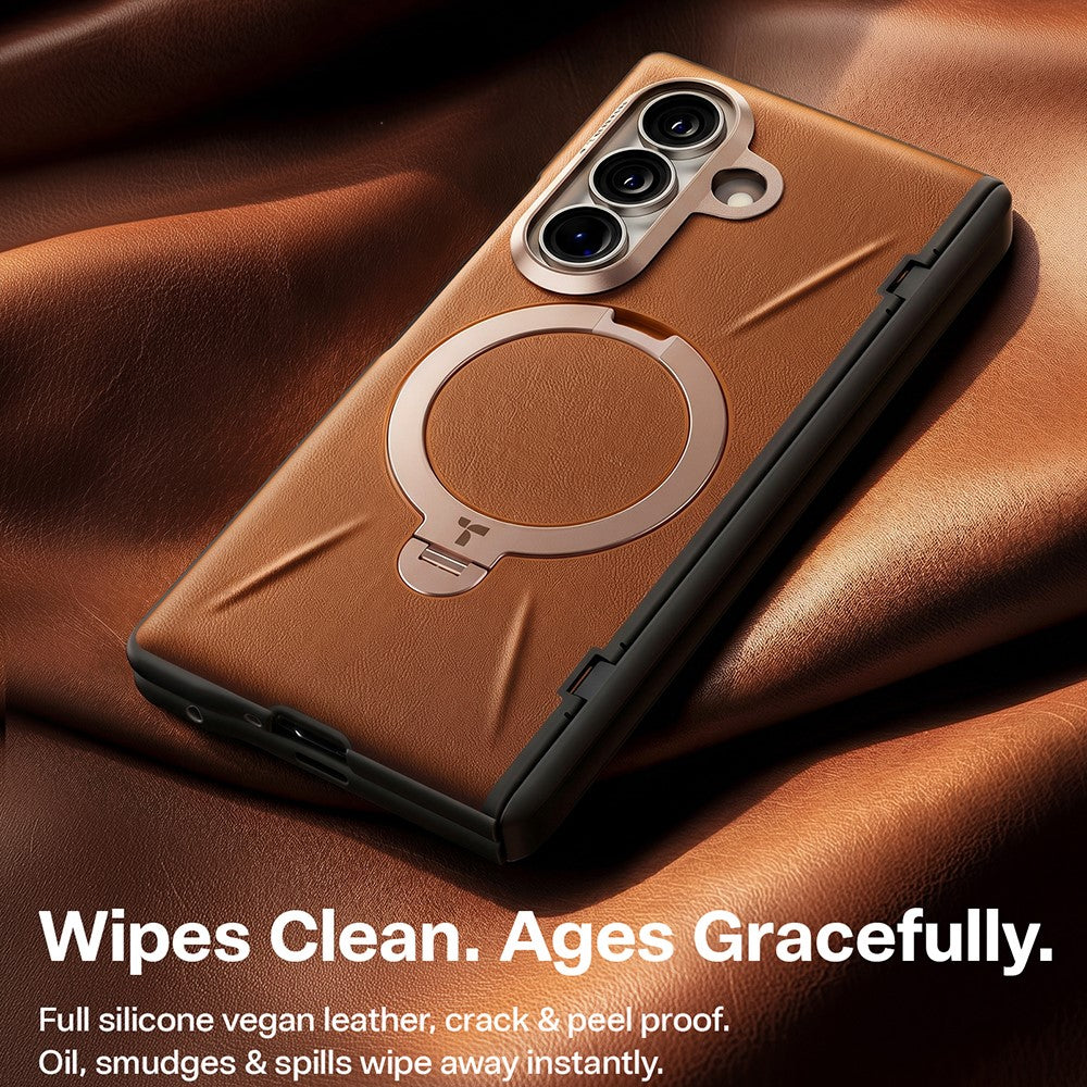 MagSafe Case for Samsung Galaxy Z Fold8 Ultra F976, Torras, QPRO Leather, Brown