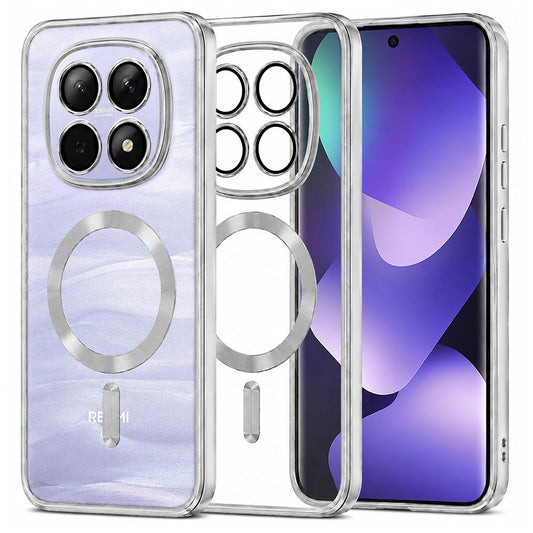 MagSafe tok Xiaomi Poco M8 / Redmi Note 15 5G / Note 15 4G készülékhez, Techsuit, Luxury Crystal, Ezüst