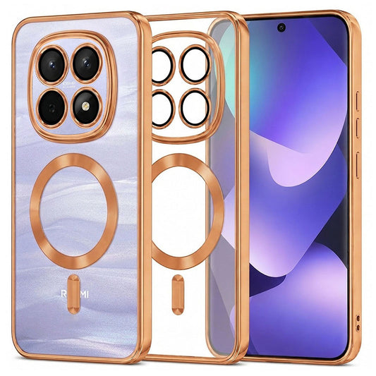 MagSafe tok Xiaomi Poco M8 / Redmi Note 15 5G / Note 15 4G készülékhez, Techsuit, Luxury Crystal, Narancssárga