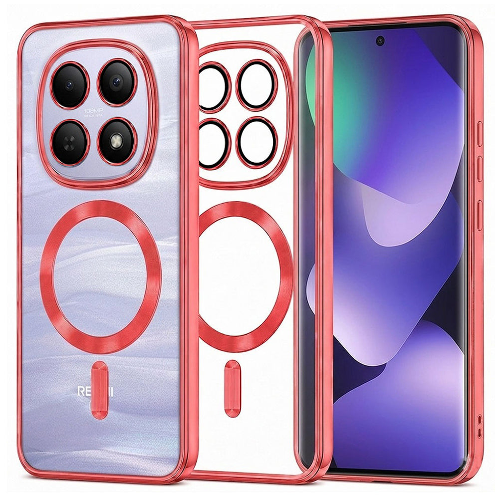 MagSafe tok Xiaomi Poco M8 / Redmi Note 15 5G / Note 15 4G készülékhez, Techsuit, Luxury Crystal, Piros