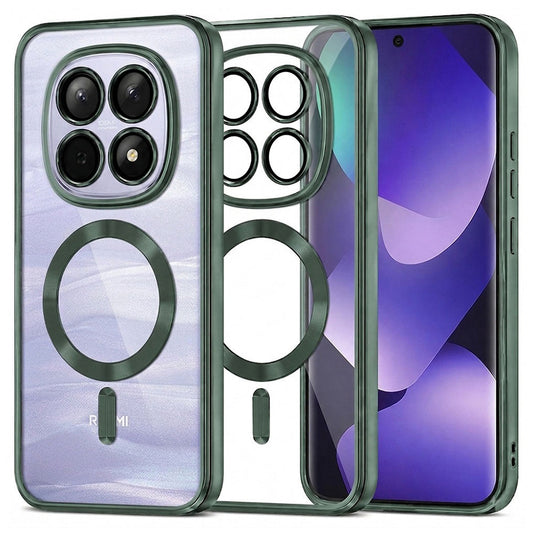 MagSafe tok Xiaomi Poco M8 / Redmi Note 15 5G / Note 15 4G készülékekhez, Techsuit, Luxury Crystal, Sötétzöld