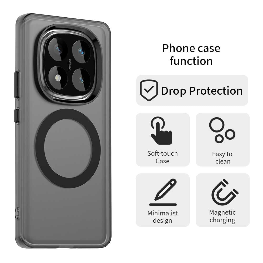 MagSafe tok Xiaomi Poco X7 / Redmi Note 14 Pro 5G-hez, Techsuit, CandyCase, Fekete