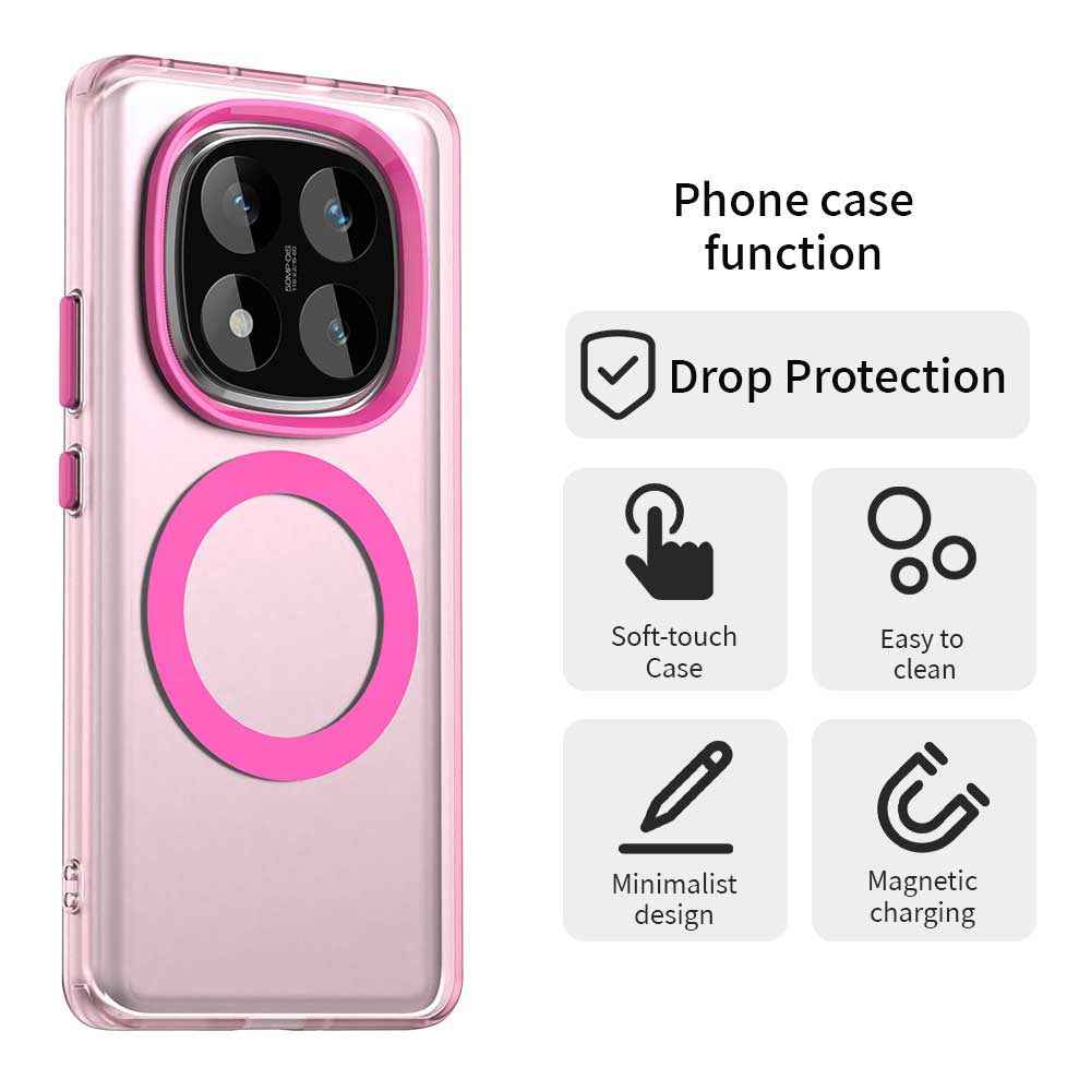 MagSafe tok Xiaomi Poco X7 / Redmi Note 14 Pro 5G-hez, Techsuit, CandyCase, Rózsaszín