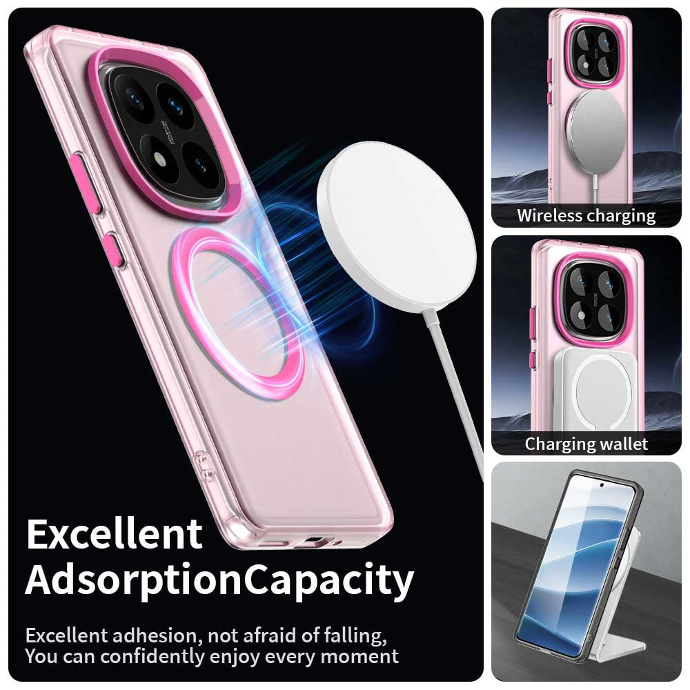 MagSafe tok Xiaomi Poco X7 / Redmi Note 14 Pro 5G-hez, Techsuit, CandyCase, Rózsaszín