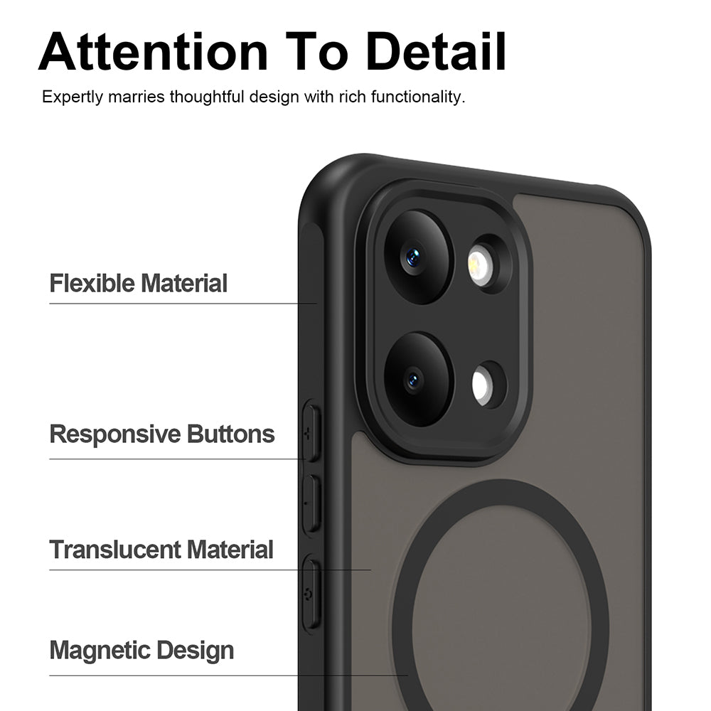 MagSafe tok Xiaomi Poco X8 Pro Max-hoz, Techsuit, HaloFrost II, Fekete