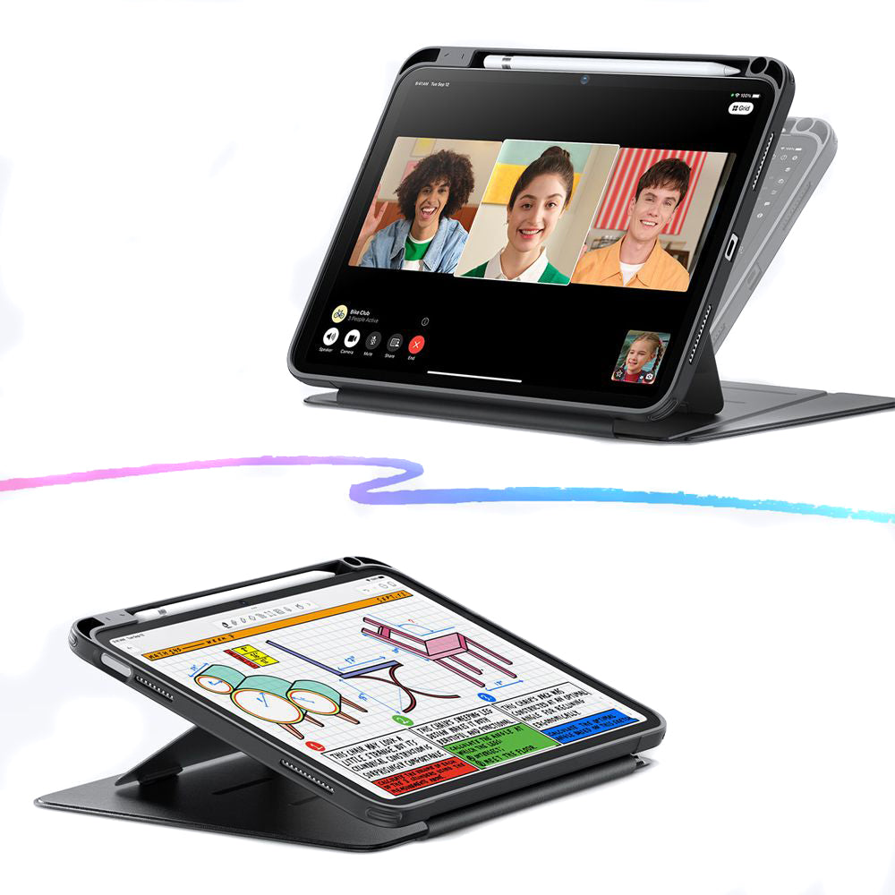 Tok Apple iPad Air 11 (2025) / Air 11 (2024) / Air (2022) / Air (2020) készülékhez, ESR, Flip Hybrid, Fekete