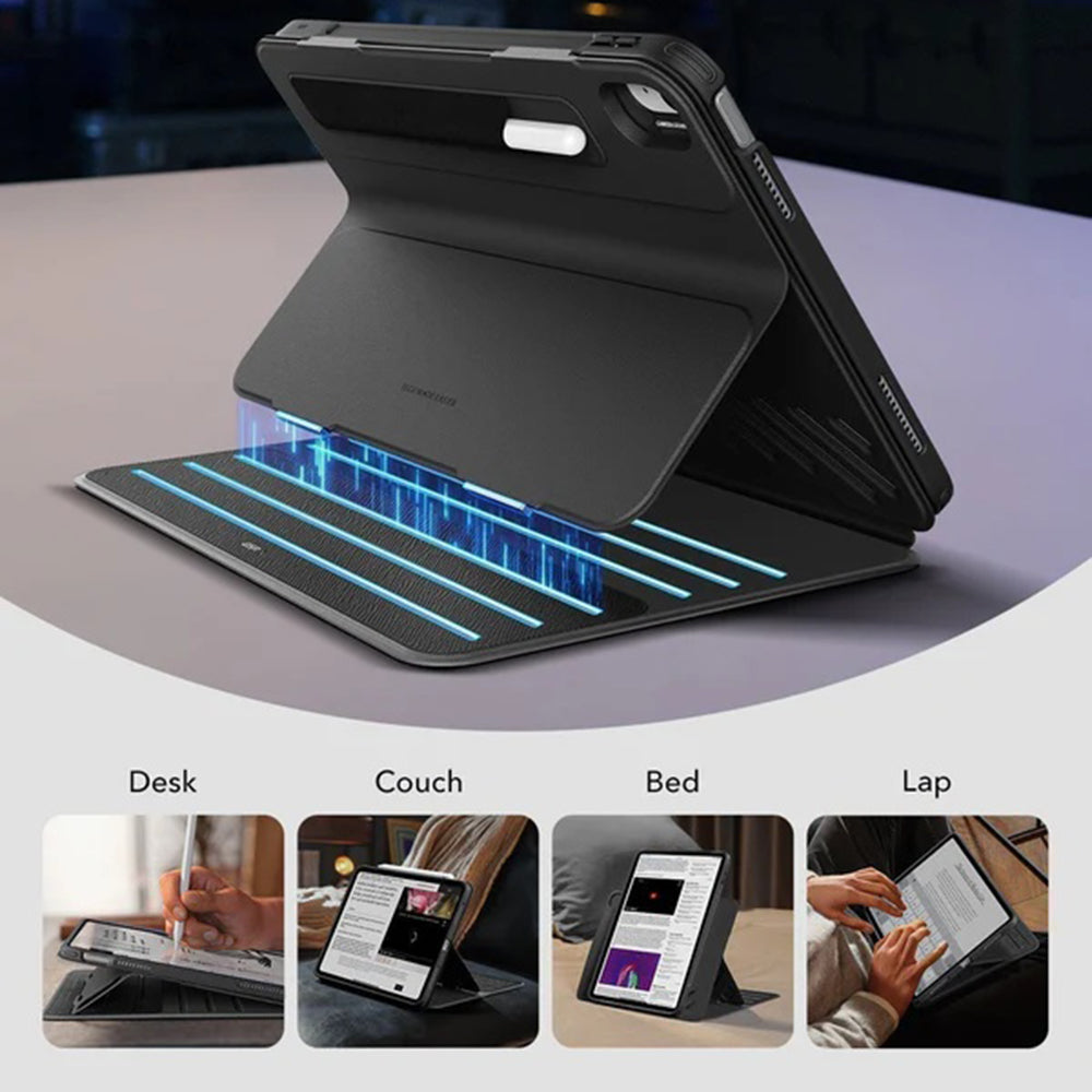 Tok Apple iPad (2025) / (2022) készülékhez, ESR, Shift, Fekete