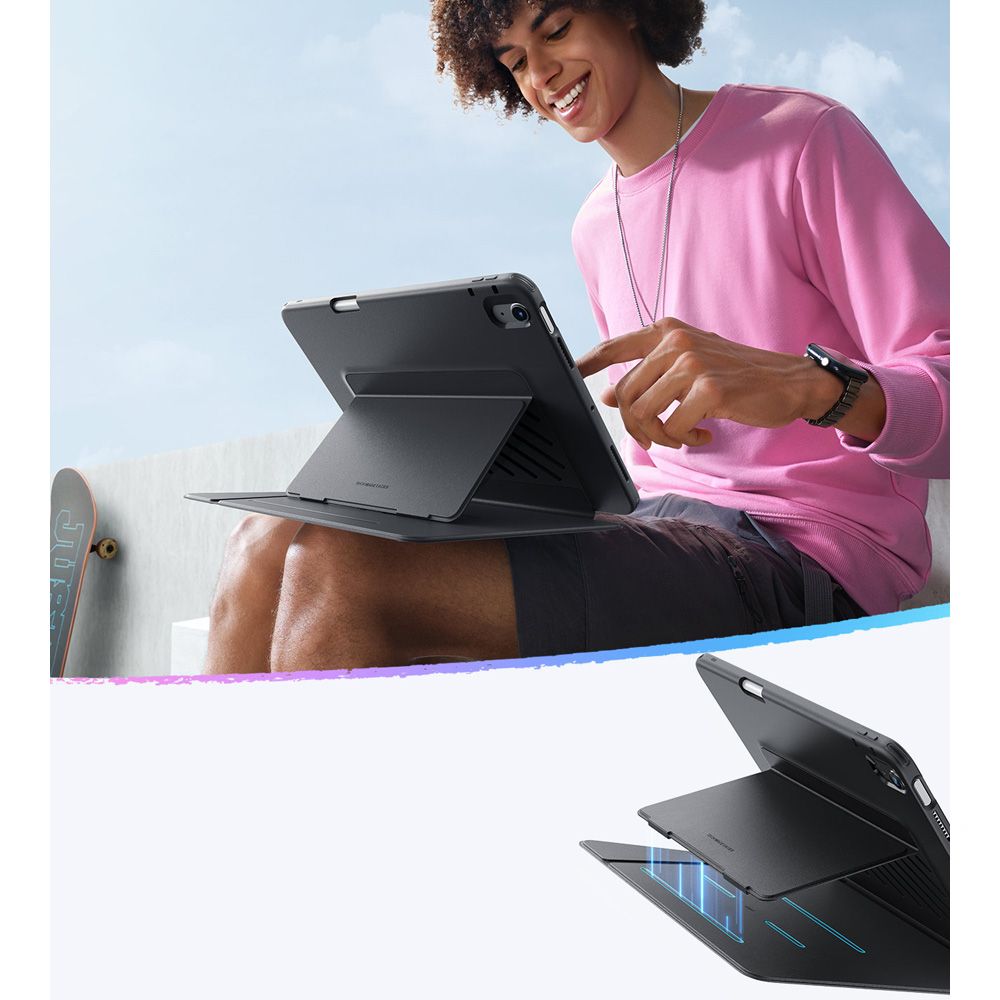 Tok Apple iPad Air 11 (2025) / Air 11 (2024) / Air (2022) / Air (2020) készülékhez, ESR, Flip Hybrid, Fekete