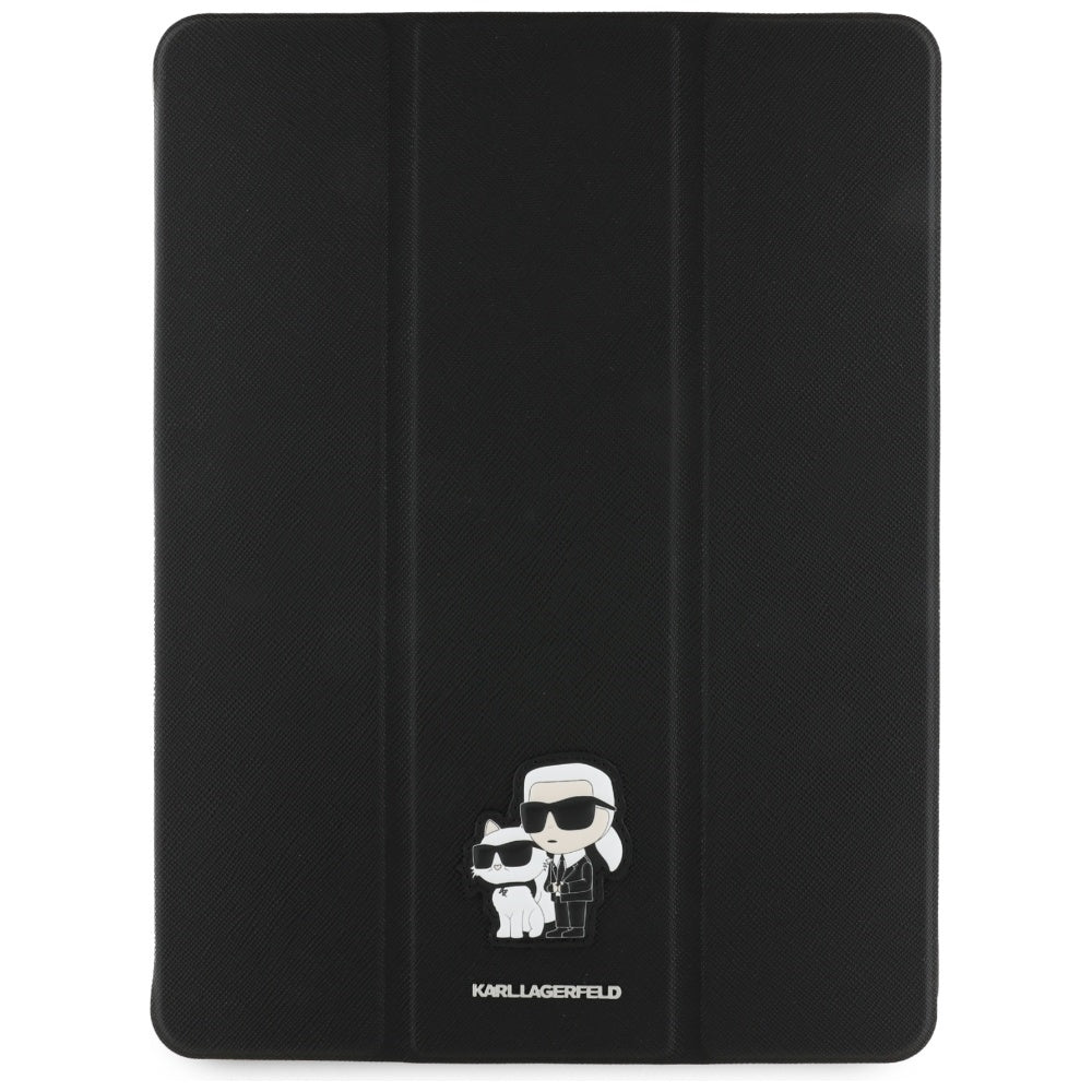 Tok Apple iPad Air 13 (2026) / Air 13 (2025) / Air 13 (2024) számára, Karl Lagerfeld, Saffiano Karl & Choupette, Fekete