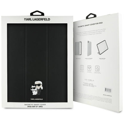 Tok Apple iPad Air 13 (2026) / Air 13 (2025) / Air 13 (2024) számára, Karl Lagerfeld, Saffiano Karl & Choupette, Fekete
