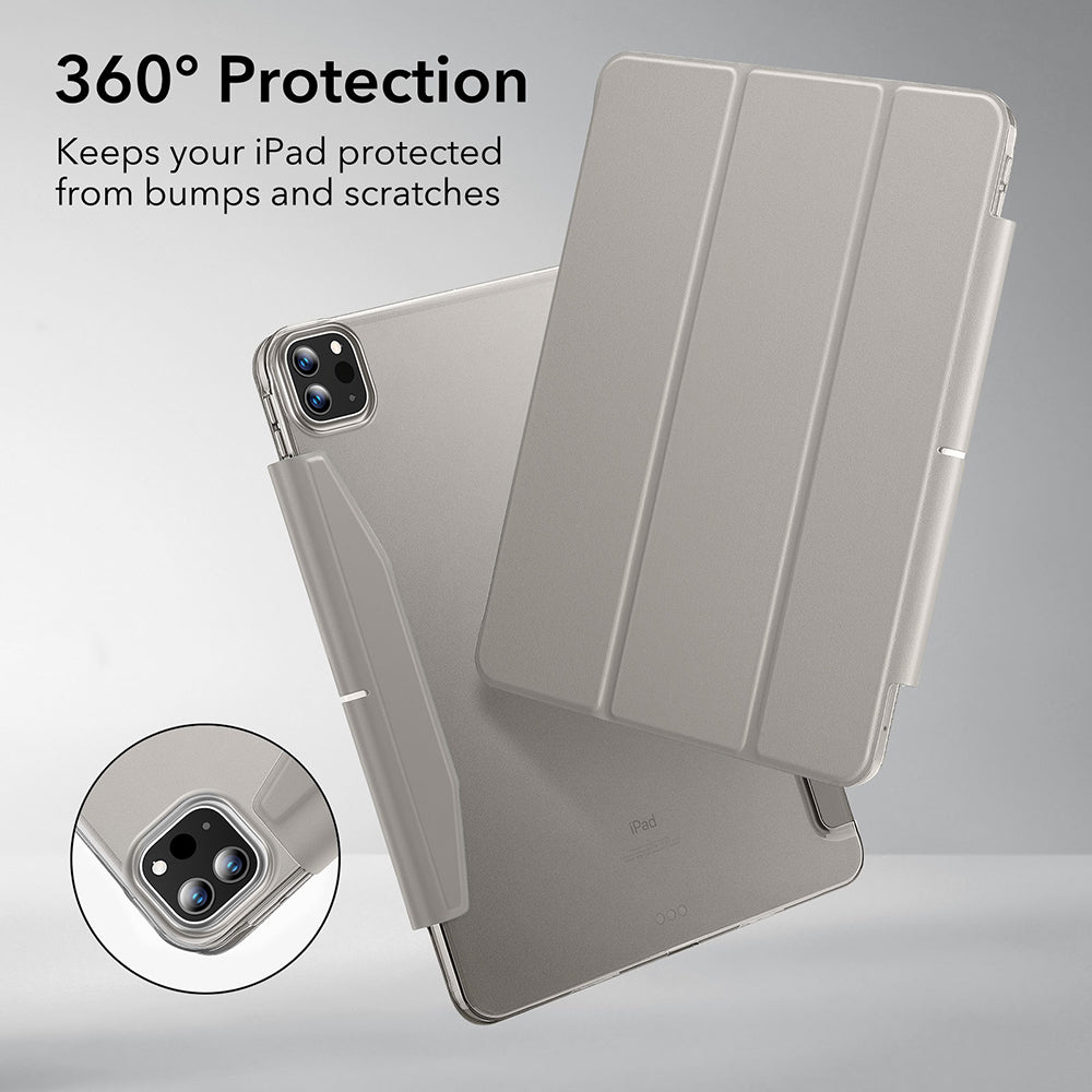 Tok Apple iPad Pro 11 (2024) készülékhez, ESR, Ascend Trifold, Szürke