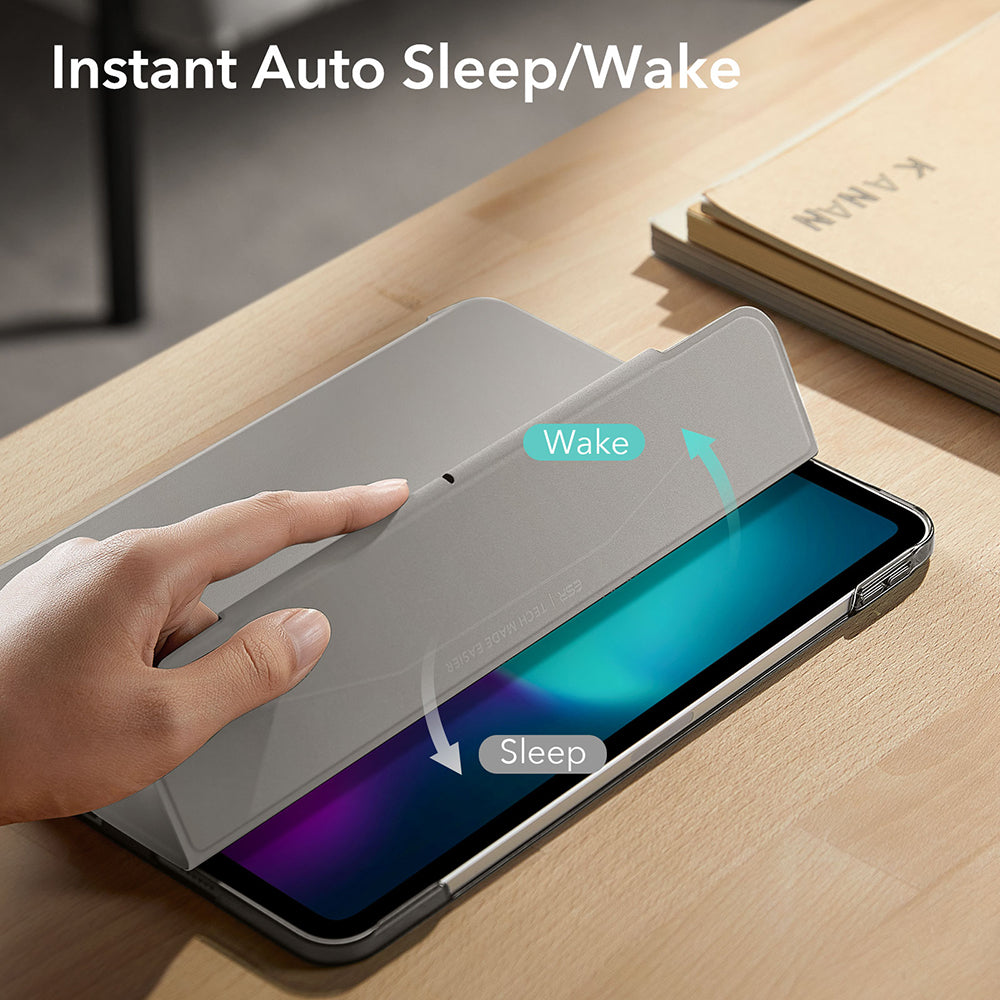 Tok Apple iPad Pro 11 (2024) készülékhez, ESR, Ascend Trifold, Szürke