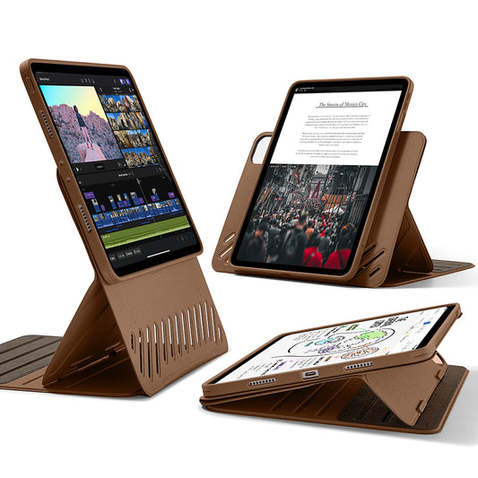 Tok Apple iPad Pro 11 (2024) készülékhez, ESR, Shift, Barna
