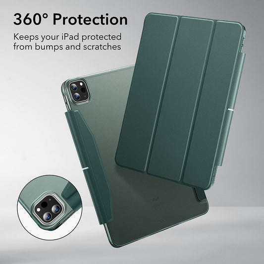 Tok Apple iPad Pro 13 (2024) készülékhez, ESR, Ascend Trifold, Szaténzöld
