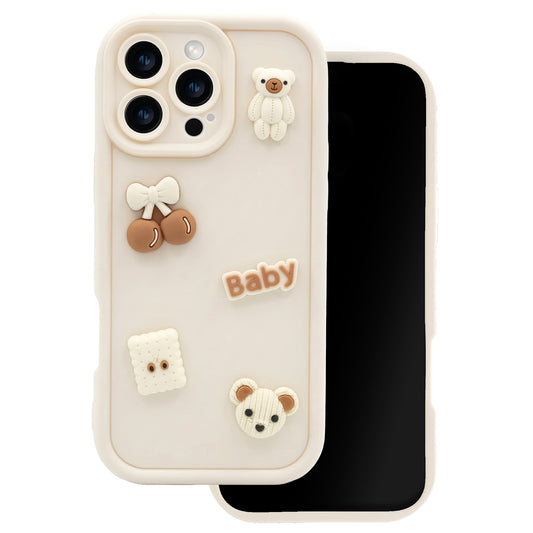 Tok Apple iPhone 14-hez, OEM, Ultra Trendy 3D Bear, Bézs